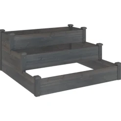 Pelouses & Jardins-vidaXL Lit surélevé de jardin 120x120x56 cm bois massif de sapin Gris