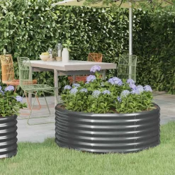Pelouses & Jardins-vidaXL Lit surélevé de jardin Acier galvanisé Anthracite