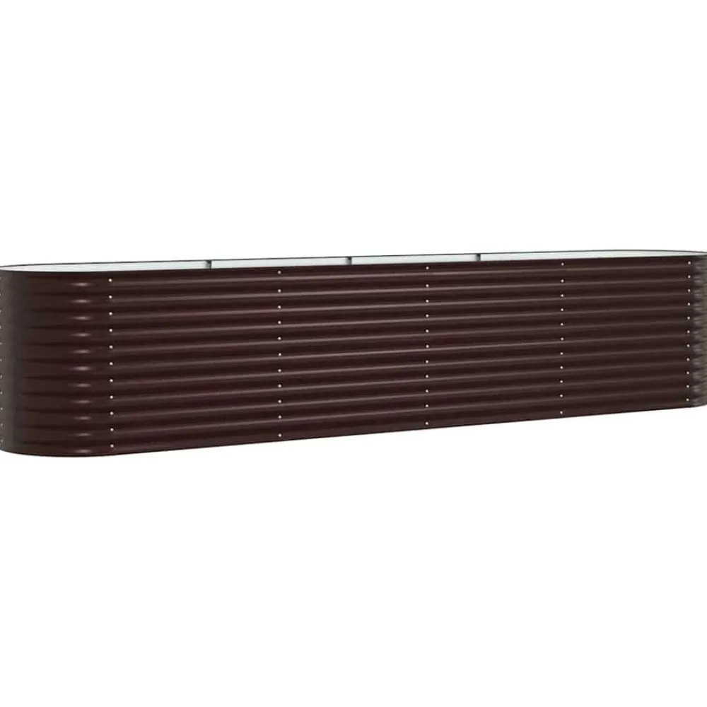 Pelouses & Jardins-vidaXL Lit surélevé 400 x 80 x 81 cm Acier Marron