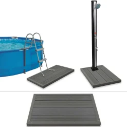 vidaXL Élément de plancher pour douche solaire/échelle de piscine WPC