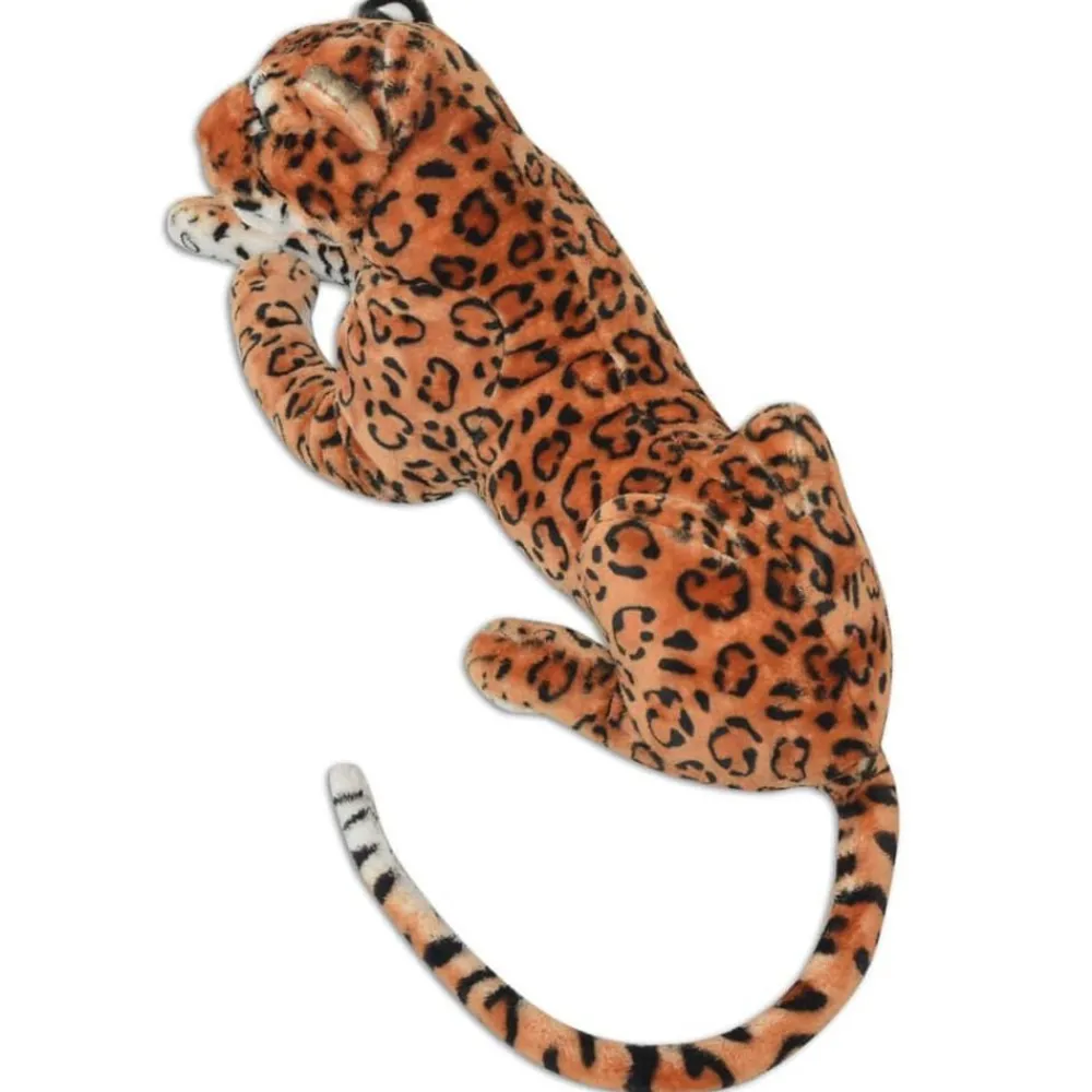 Jouets-vidaXL Léopard en peluche Marron XXL