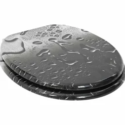 vidaXL lot de 2 Siège WC MDF Couvercle fermeture douceur Goutte d'eau
