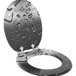 vidaXL lot de 2 Siège WC MDF Couvercle fermeture douceur Goutte d'eau