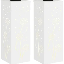 Luminaires-vidaXL Lumière de chemin LED solaire 2 pcs Acier laminé à froid Blanc
