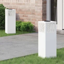 vidaXL Lumière de chemin LED solaire 2 pcs Acier laminé à froid