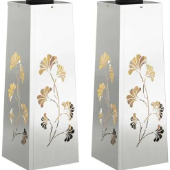 Luminaires-vidaXL Lumière de chemin LED solaire 2 pcs Argenté Acier galvanisé