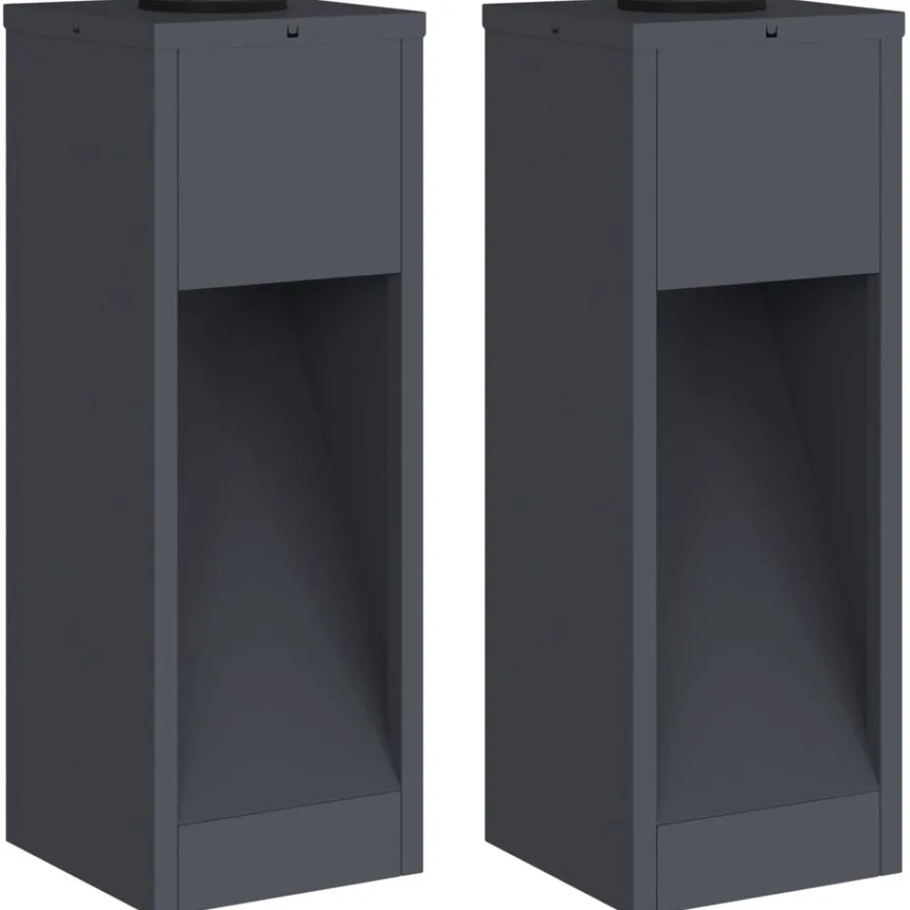 Luminaires-vidaXL Lumière de Chemin LED Solaire 2 pcs Anthracite