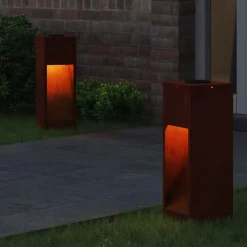 vidaXL Lumière de Chemin LED Solaire 2 pcs Bronze