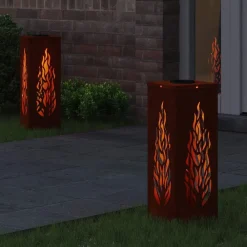 vidaXL Lumière de chemin LED solaire 2 pcs Bronze