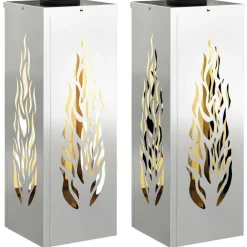 vidaXL Lumière de chemin LED solaire 2 pcs Argenté