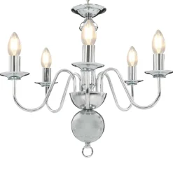 Luminaires-vidaXL Lustre é 5 ampoules E14 Argent
