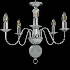 Luminaires-vidaXL Lustre é 5 ampoules E14 Argent