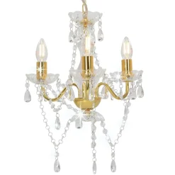 vidaXL Lustre avec perles Rond 3 x E14