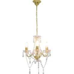 vidaXL Lustre avec perles Rond 3 x E14