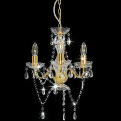 vidaXL Lustre avec perles Rond 3 x E14