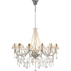 vidaXL Lustre avec perles é 12 ampoules E14