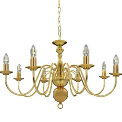 Luminaires-vidaXL Lustre 8 ampoules E14 Doré