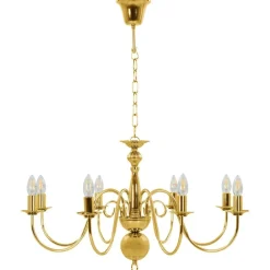 Luminaires-vidaXL Lustre 8 ampoules E14 Doré