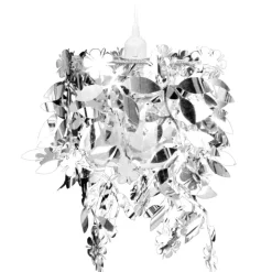 Luminaires-vidaXL Lustre suspendu à feuilles paillette 21,5 x 30 cm Argenté