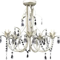 Luminaires-vidaXL Lustre suspendu en cristal 5 douilles d'ampoule