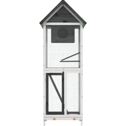 Articles Pour Animaux De Compagnie-vidaXL Maison à oiseaux 60x58,5x160 cm bois massif de pin Gris