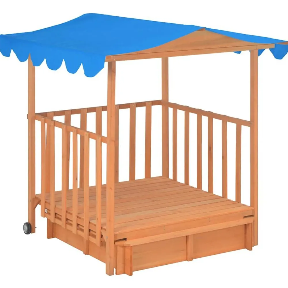 vidaXL Maison de jeu d'enfants et bac à sable Bois de sapin Bleu UV50