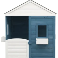 Jeux De Plein Air-vidaXL Maison de jeux et porte verrouillable/fleurs bois massif sapin Bleu