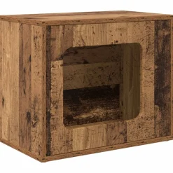 Articles Pour Animaux De Compagnie-vidaXL Maison pour chat 51 x 30 x 42,5 cm Bois ancien