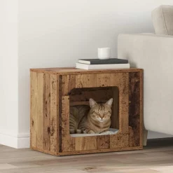 Articles Pour Animaux De Compagnie-vidaXL Maison pour chat 51 x 30 x 42,5 cm Bois ancien