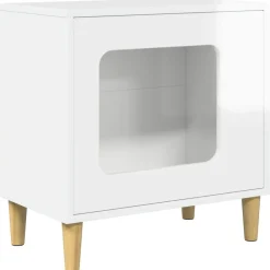 Articles Pour Animaux De Compagnie-vidaXL Maison pour chat 51 x 30 x 52 cm Blanc brillant