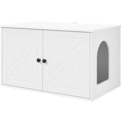 Articles Pour Animaux De Compagnie-vidaXL Maison pour chat 85 x 55 x 50,5 cm Bois d'ingénierie Blanc