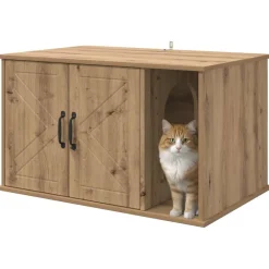 vidaXL Maison pour chat Chêne artisan 85 x 55 x 50 cm
