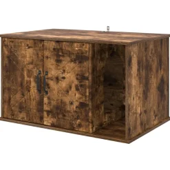 vidaXL Maison pour chat Chêne fumé 85 x 55 x 50 cm Bois d'ingénierie
