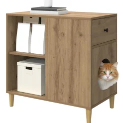 Articles Pour Animaux De Compagnie-vidaXL Maison pour chat Chêne artisan 72 x 42.5 x 70 cm ch&ecirc;ne artisanal