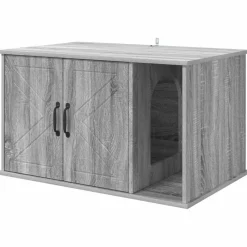 vidaXL Maison pour chat Gris Sonoma 85 x 55 x 50 cm Bois d'ingénierie