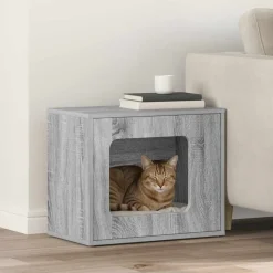 vidaXL Maison pour chat Gris Sonoma 51 x 30 x 42,5 cm