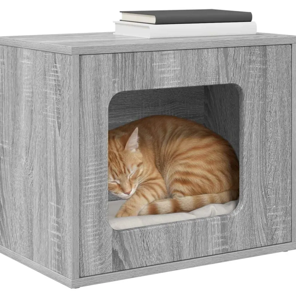 vidaXL Maison pour chat Gris Sonoma 51 x 30 x 42,5 cm