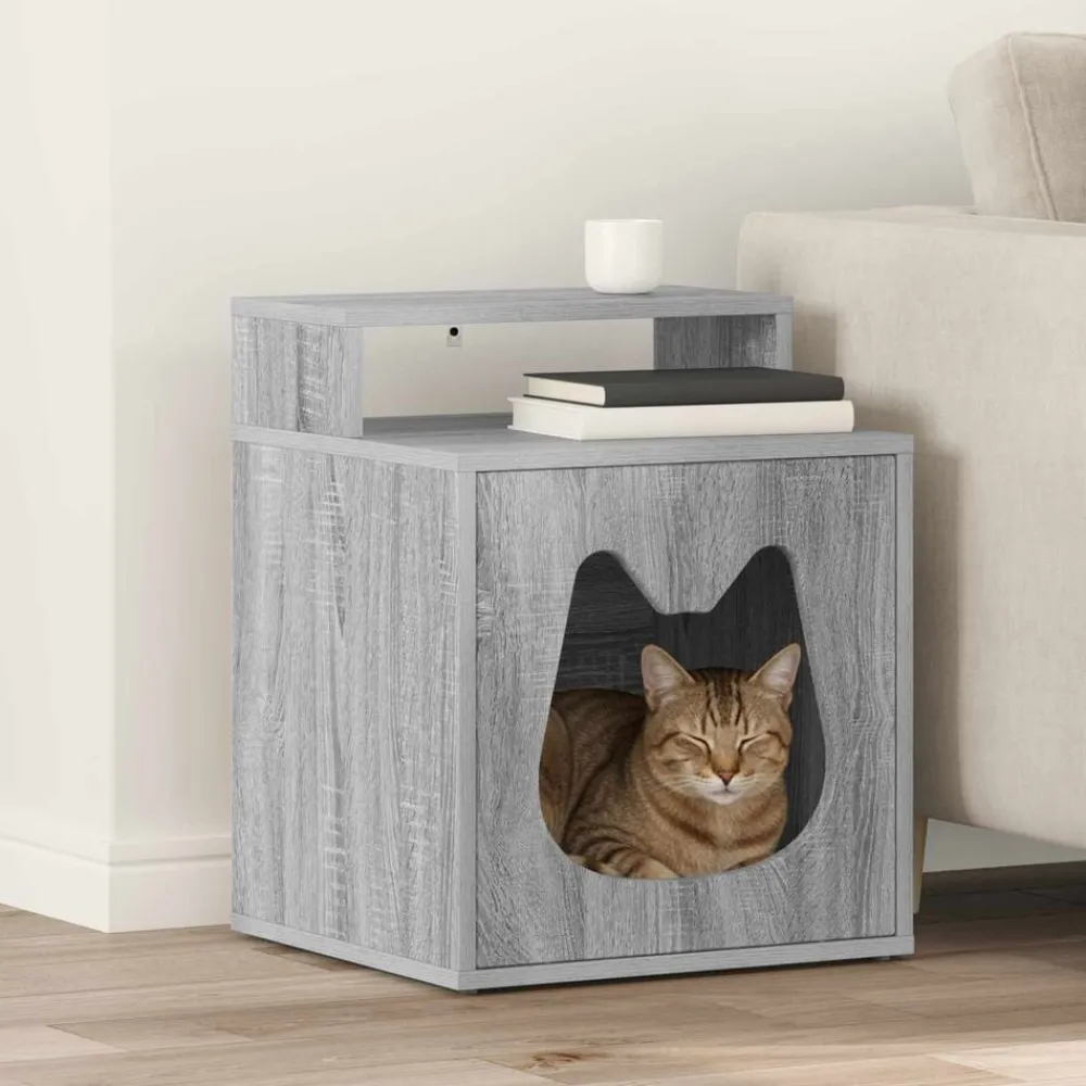 vidaXL Maison pour chat Gris Sonoma 42,5 x 40 x 53,5 cm
