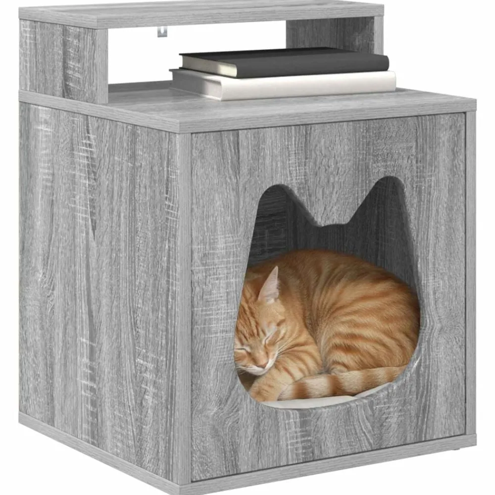 vidaXL Maison pour chat Gris Sonoma 42,5 x 40 x 53,5 cm