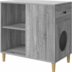 vidaXL Maison pour chat Gris Sonoma 72 x 42.5 x 70 cm