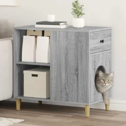 vidaXL Maison pour chat Gris Sonoma 72 x 42.5 x 70 cm