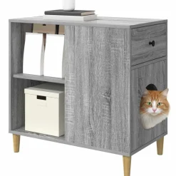 vidaXL Maison pour chat Gris Sonoma 72 x 42.5 x 70 cm
