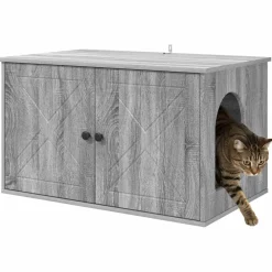 Articles Pour Animaux De Compagnie-vidaXL Maison pour chat Gris Sonoma 85 x 55 x 50 cm Bois d'ingénierie Sonoma gris