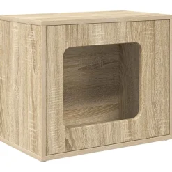 Articles Pour Animaux De Compagnie-vidaXL Maison pour chat Sonoma 51 x 30 x 42,5 cm Bois d'ingénierie Ch&ecirc;ne sonoma