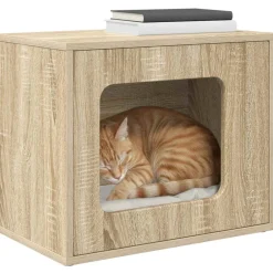 Articles Pour Animaux De Compagnie-vidaXL Maison pour chat Sonoma 51 x 30 x 42,5 cm Bois d'ingénierie Chêne sonoma