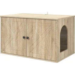 Articles Pour Animaux De Compagnie-vidaXL Maison pour chat Sonoma 85 x 55 x 50,5 cm Bois d'ingénierie Ch&ecirc;ne sonoma