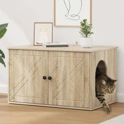Articles Pour Animaux De Compagnie-vidaXL Maison pour chat Sonoma 85 x 55 x 50,5 cm Bois d'ingénierie Ch&ecirc;ne sonoma