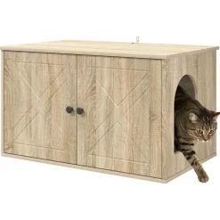 Articles Pour Animaux De Compagnie-vidaXL Maison pour chat Sonoma 85 x 55 x 50,5 cm Bois d'ingénierie Ch&ecirc;ne sonoma