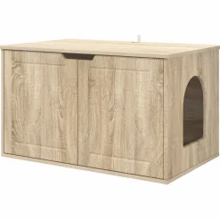 Articles Pour Animaux De Compagnie-vidaXL Maison pour chat Sonoma 85 x 55 x 50,5 cm Bois d'ingénierie Ch&ecirc;ne sonoma