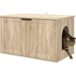 Articles Pour Animaux De Compagnie-vidaXL Maison pour chat Sonoma 85 x 55 x 50,5 cm Bois d'ingénierie Ch&ecirc;ne sonoma